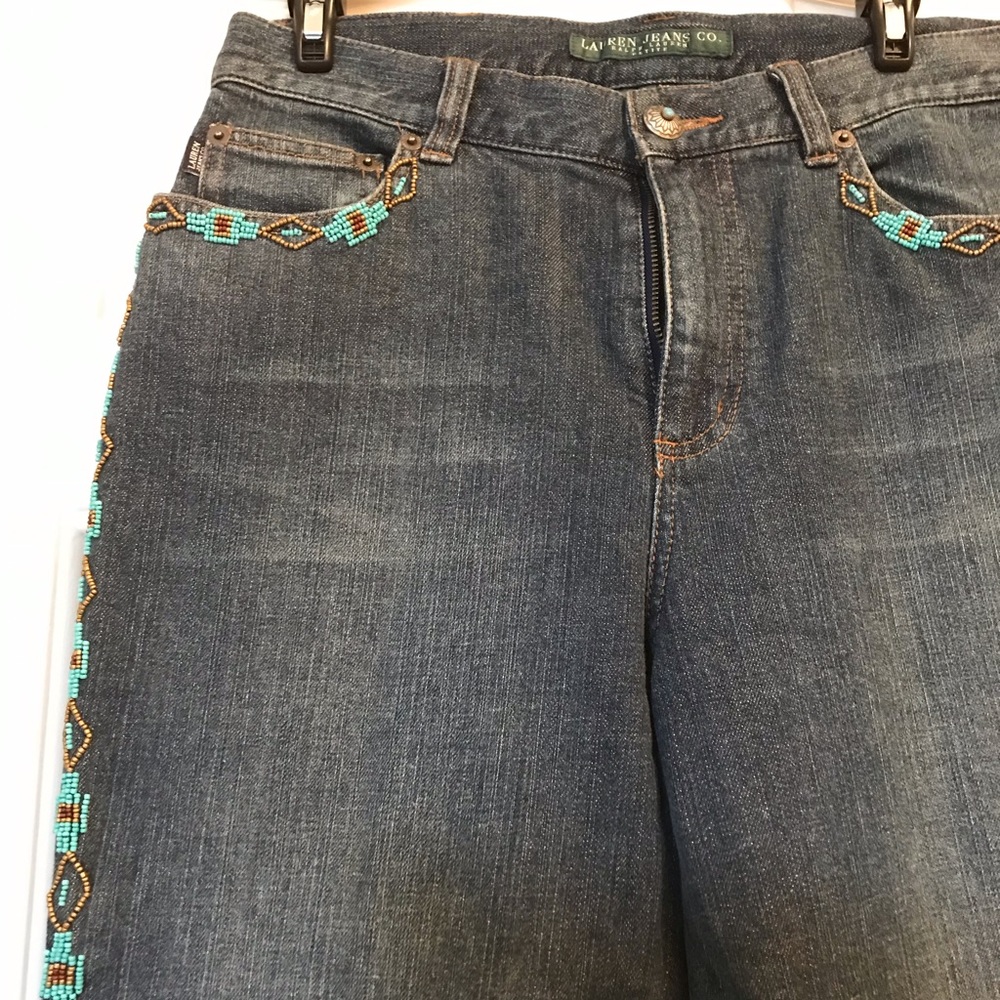 Lauren blue Jeans with beaded trim
